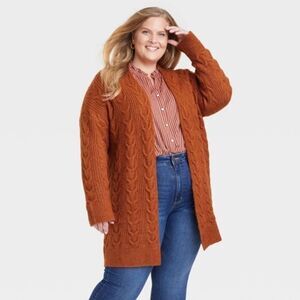 Knox Rose Open Front Cardigan Orange Rust Size XXL NWT